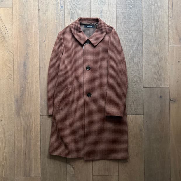 Houndstooth Pattern Wide Coat