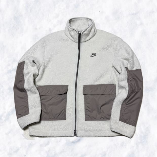 나이키 화이트 모카 투웨이 쉐르파 후리스 