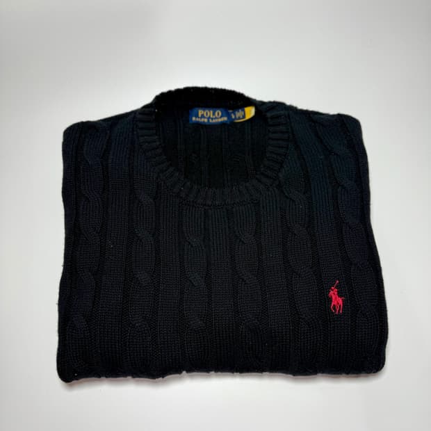 폴로 랄프로렌 블랙 케이블 니트