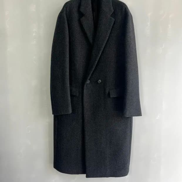 시스템옴므 한섬 울100% 더블 롱코트 남성 100 사이즈