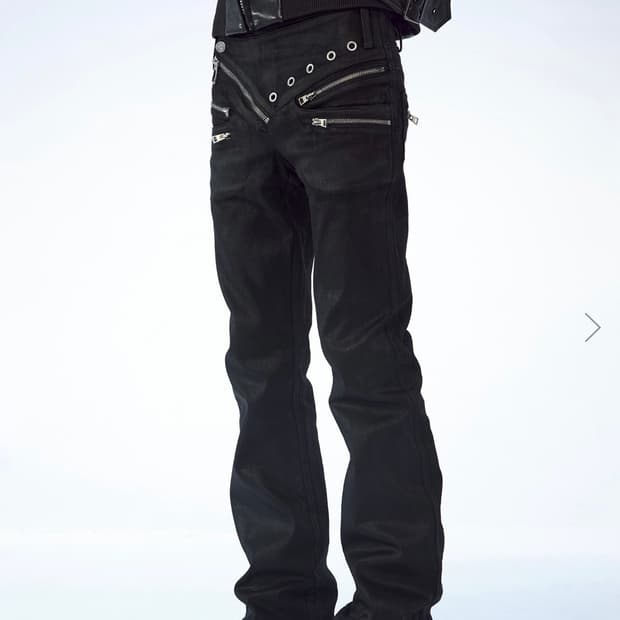 FreeOxygen Punk Low rise Flare Zipper Sl