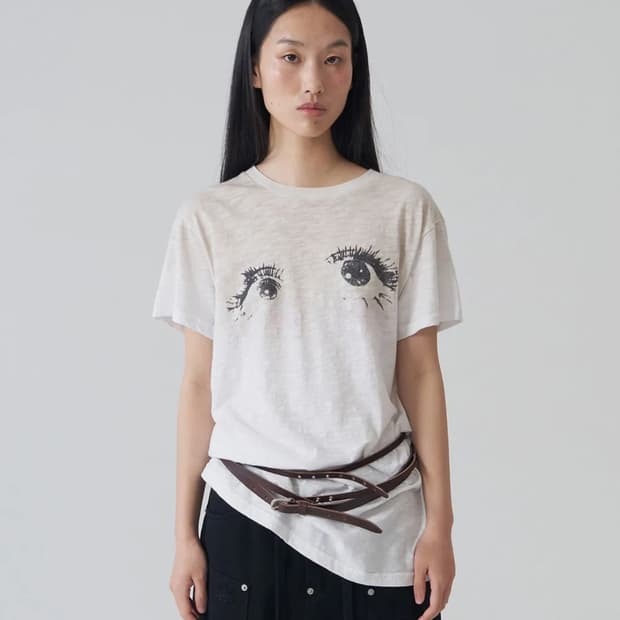 경 Eye Graphic Short Sleeve Tee_White