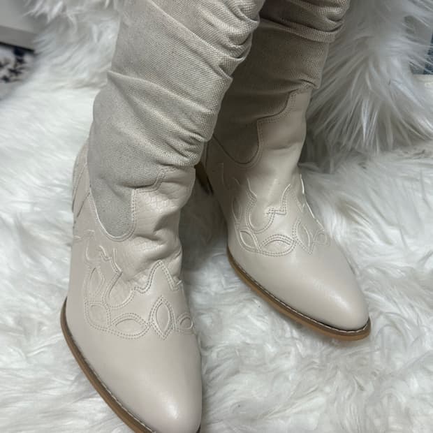 *새상품/ 셔링 레이스 웨스턴부츠 (핀터레스트 빈티지 국내생산) 