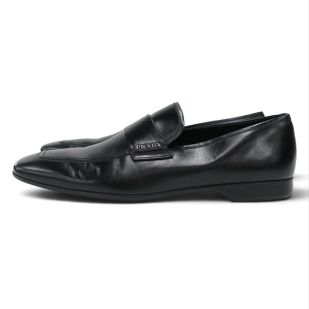 Prada 00s Leather Flat Square Loafer
