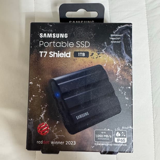 삼성전자 포터블 외장 SSD 1TB 1테라 T7 실드 Shield