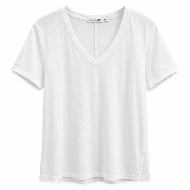 Rag & Bone V넥 기본 티셔츠 화이트 S
