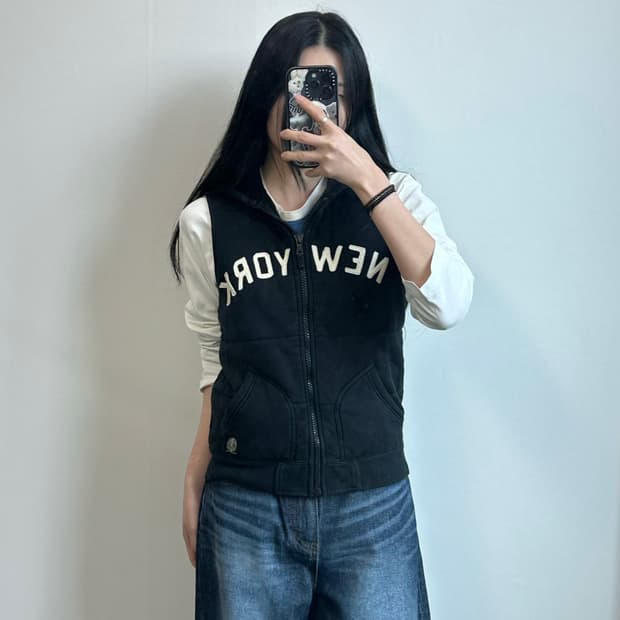 폴로 랄프로렌 블랙 뉴욕 로고 후드 베스트