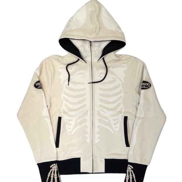 벤슨 본 넥 워머 후드집업 화이트