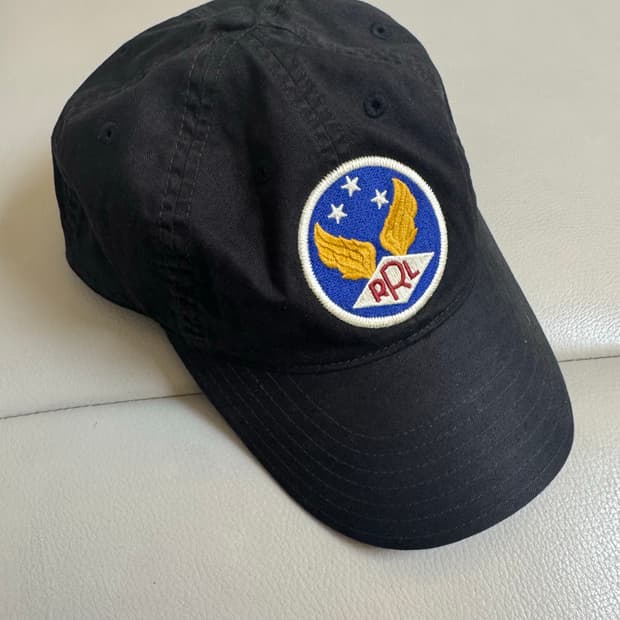 rrl 더블알엘 윙로고 볼캡 모자 블랙