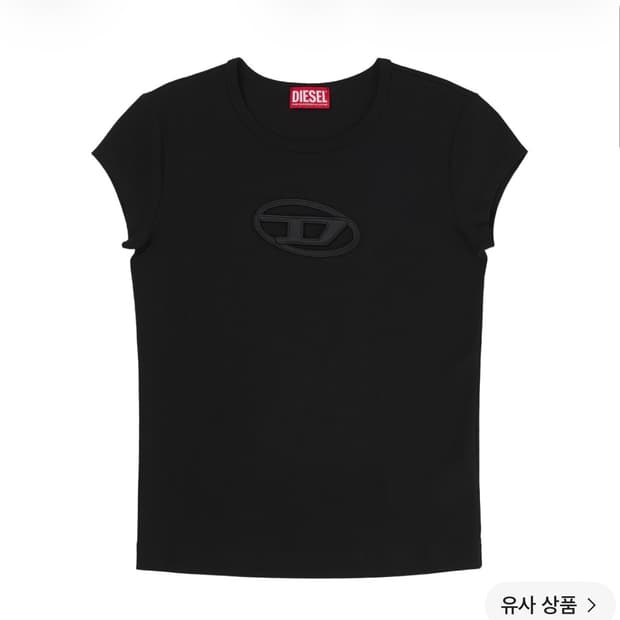 (W) 디젤 T-안지 피카부 로고 티셔츠 블랙/M