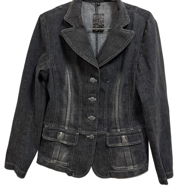 펑크 데님 슬림핏 자켓