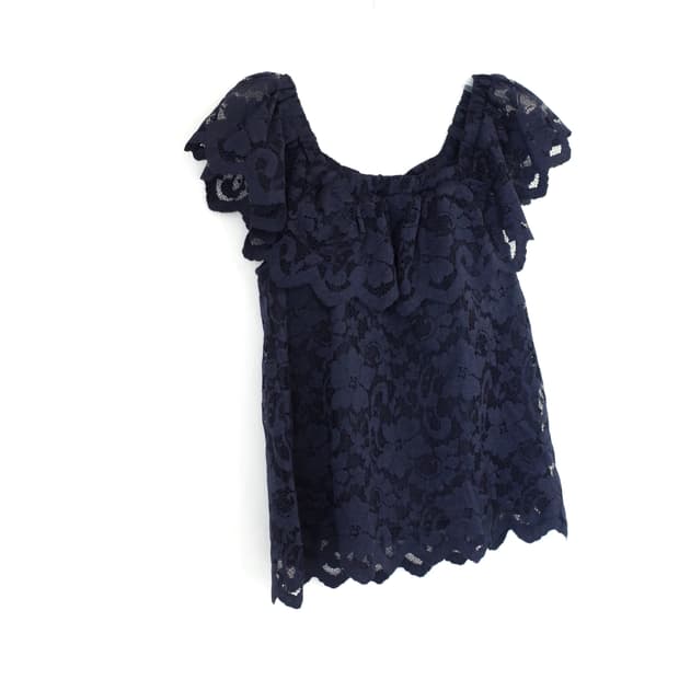 빈티지 레이스 패디드 블라우스