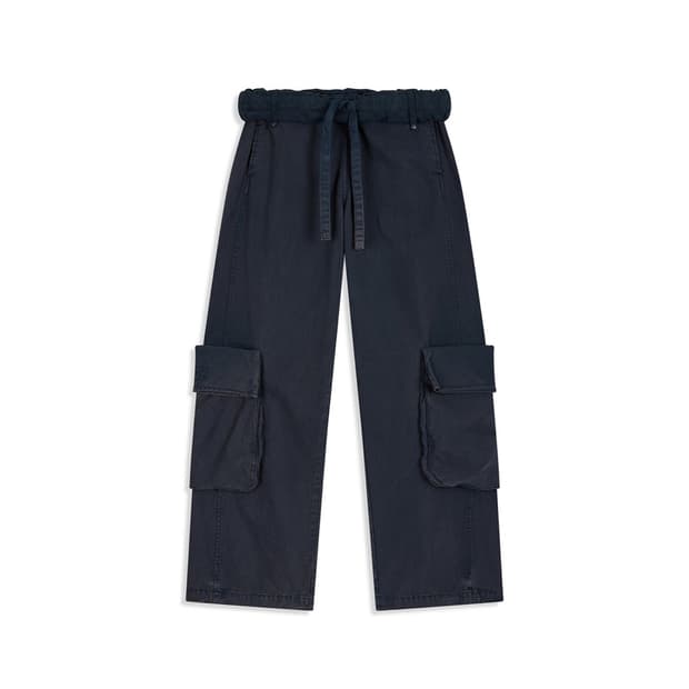 (m)openyy washed rolled cargo pants navy