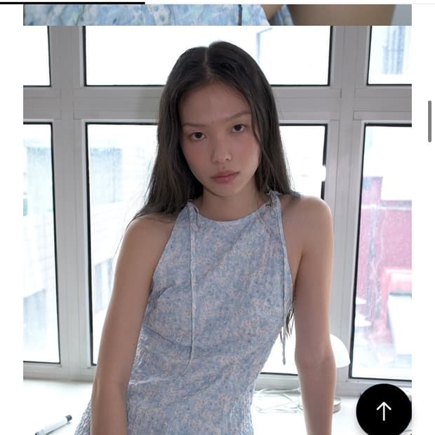 오버듀플레어 홀터 드레스 원피스 블루