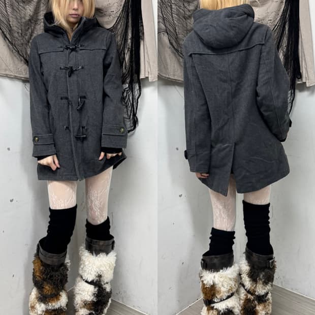 Minimal Grey Hoodie Coat