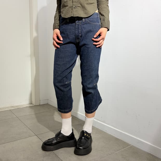 00s 마리떼 프랑소와 저버 데님 카프리 팬츠
