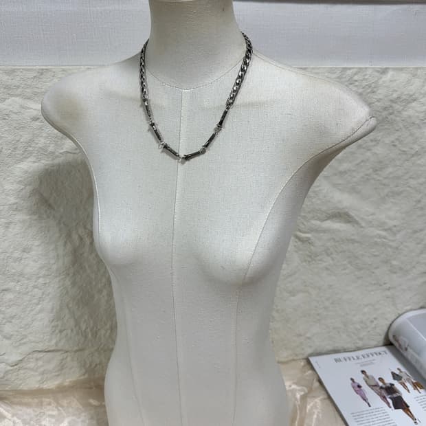 빈티지  나사못 쿠바체인  목걸이