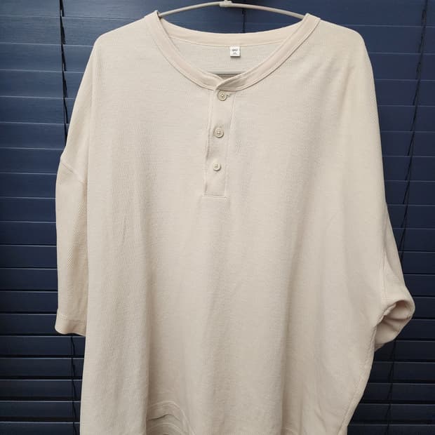 GU 와플 헨리넥 XXL 베이지