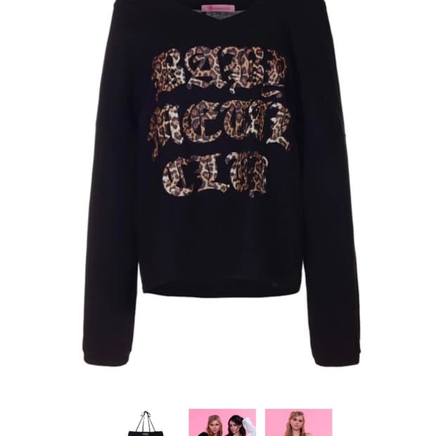 베이비메탈클럽베메클babymetalclub 레오파드 로고 오프숄더 티