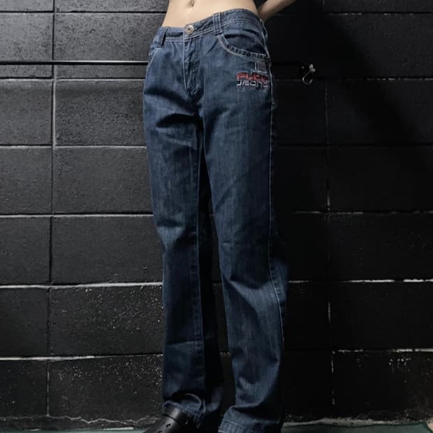 fubu jeans 레터링 포인트 데님 팬츠