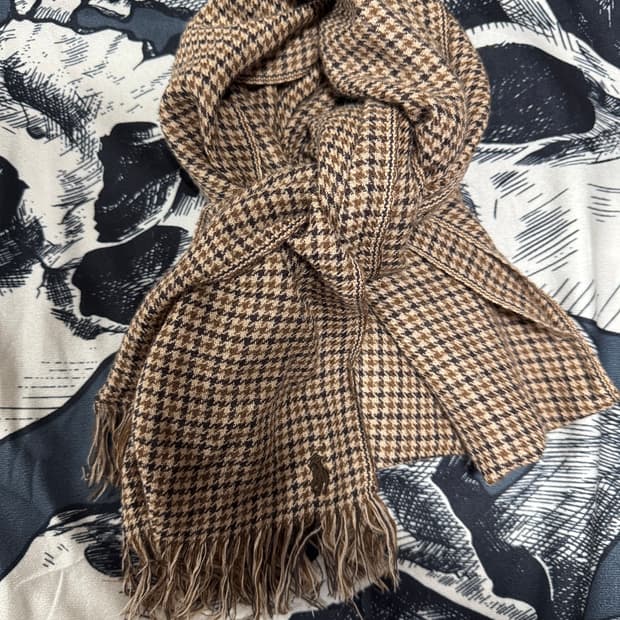 폴로랄프로렌 버진울 체크 머플러 40X200