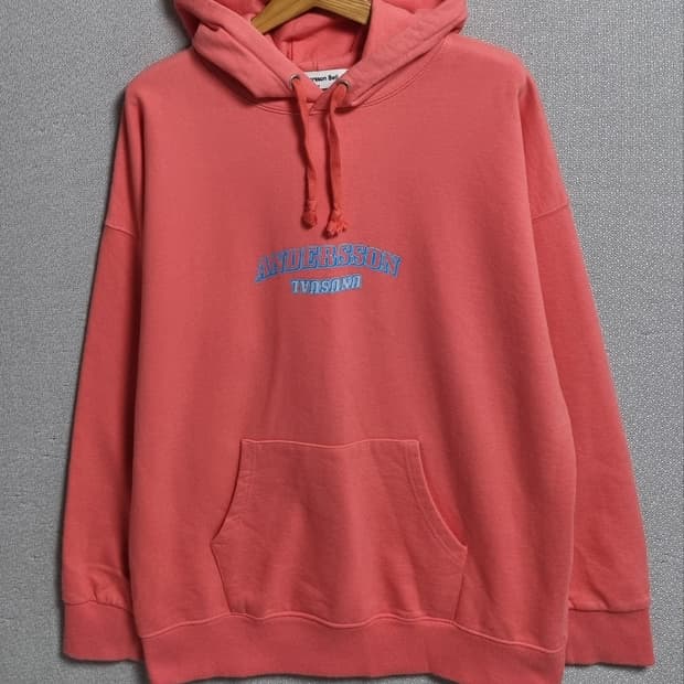 오버핏 M ) 앤더슨벨 핑크 후드티