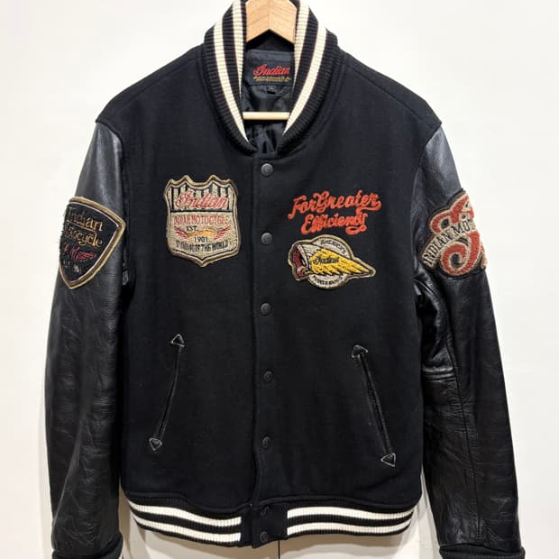 인디안 모터사이클 레더 바시티 자켓