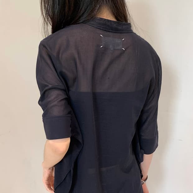 메종마르지엘라 블라우스 오픈카라 셔츠