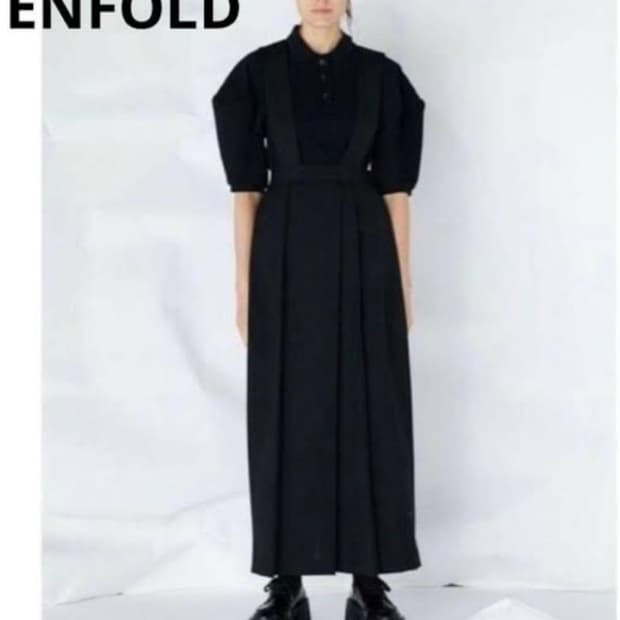 ENFOLD 엔폴드 하드 울 플리츠 점퍼스커트