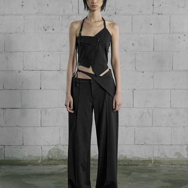 [새상품] 보헤미안서울 보헴서 웨이스트 벨티드 와이드팬츠 슬랙스 블랙