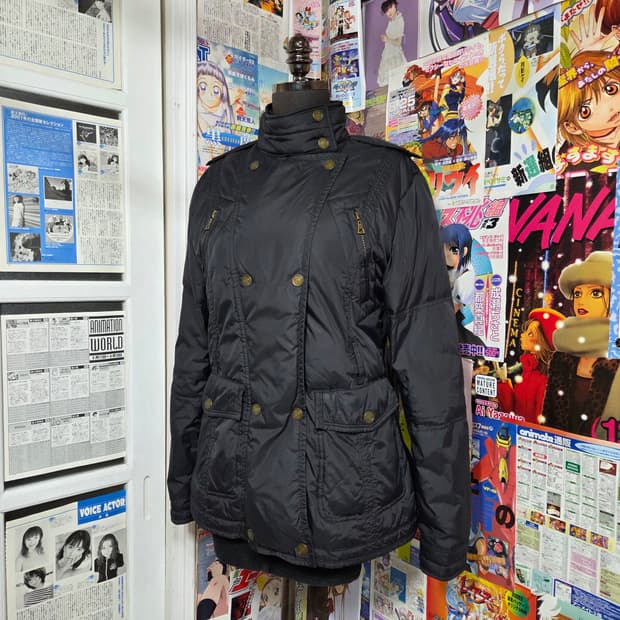 타미힐피거 더블버튼 네이비 덕다운 패딩 필드 자켓