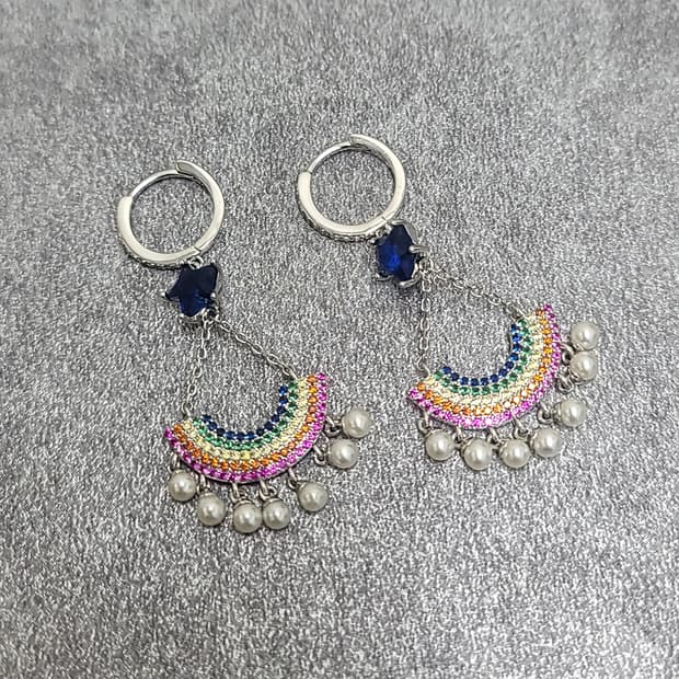 레인보우귀걸이