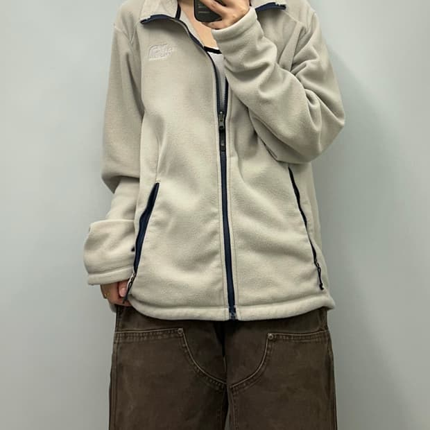 노스페이스 베이지 플리스 후리스 자켓