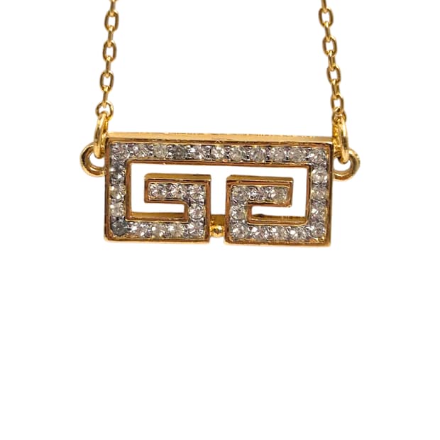 80s 지방시 비쥬 라인 G로고 파베 목걸이