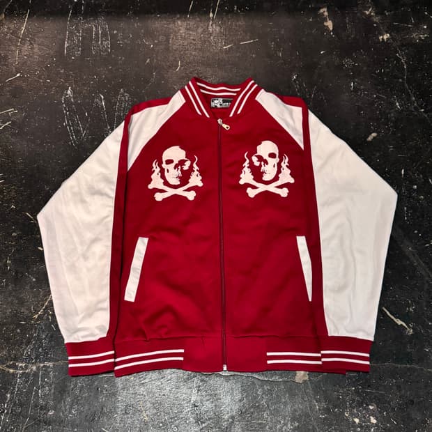 해골 프린팅 집업