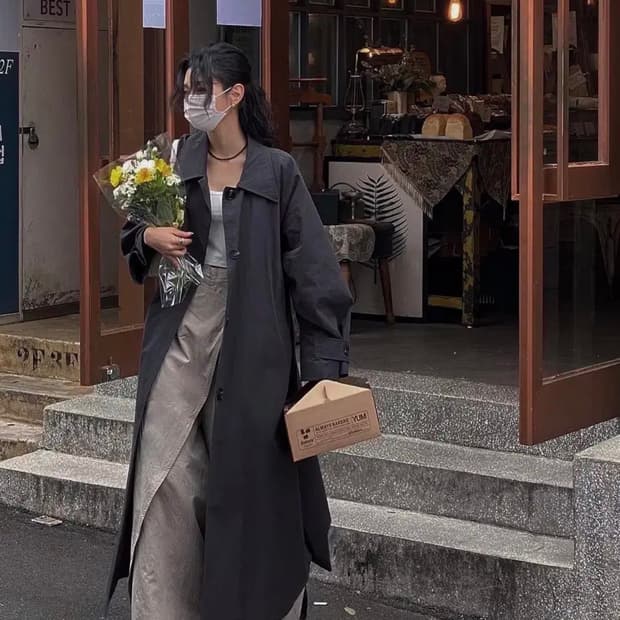 트리밍버드 트렌치코트