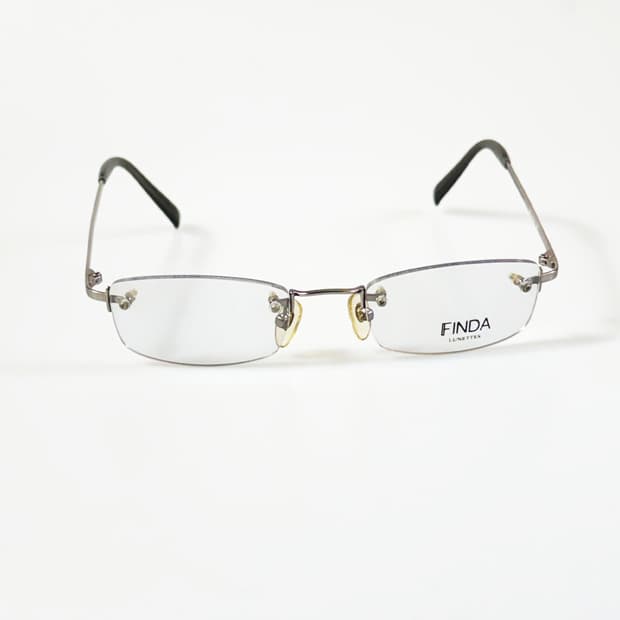 FINDA 무테 스퀘어 메탈 프레임 빈티지 안경