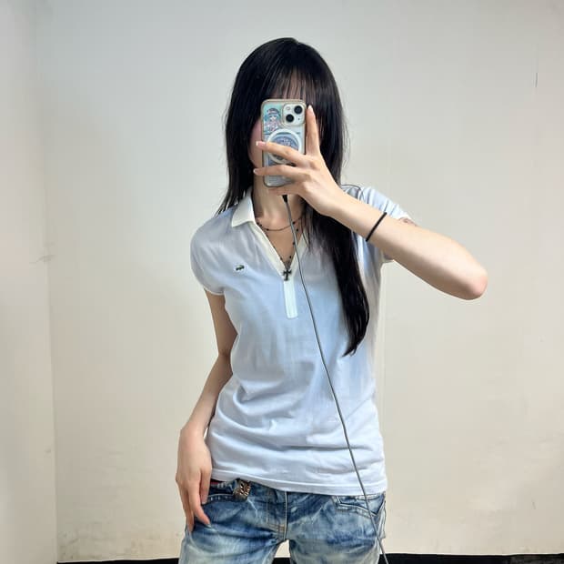 Lacoste sky blue collar t-shirt