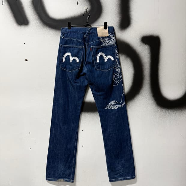 Evisu 에비수 재패니즈 오리엔탈 니들워크 자수 디테일 데님 팬츠