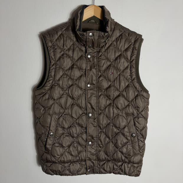 타미힐피거 브라운 퀼팅 패딩 조끼(XL)