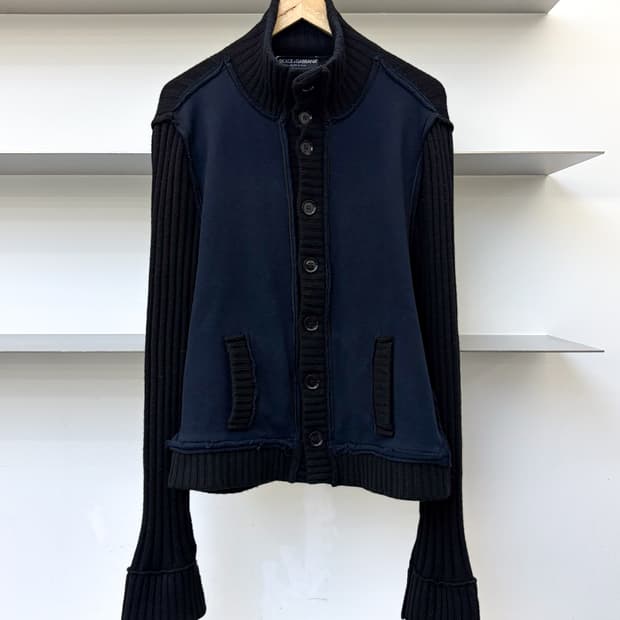 돌체앤가바나 캐시미어 리브드 가디건