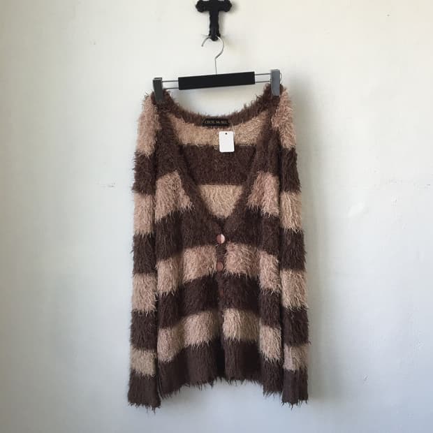 Cecil mcbee fluffy stripe cardigan