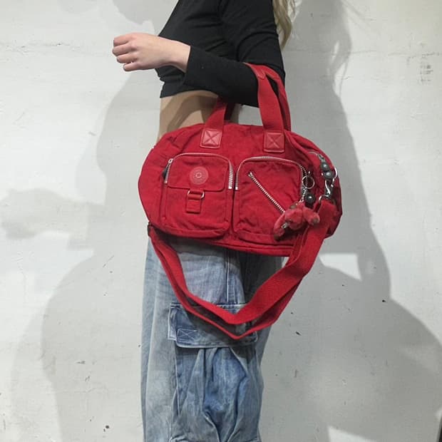 키플링 y2k 레드 고릴라 토트백 미니 가방 