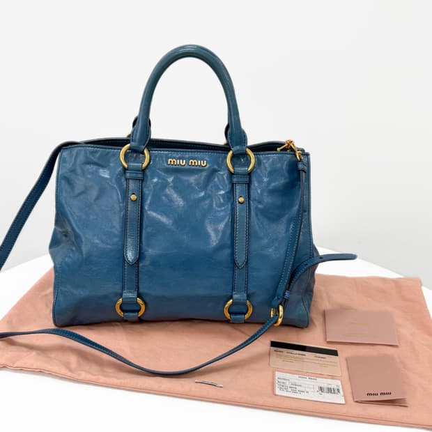 미우미우 비텔로 샤인 Oceano 2-Way Bag