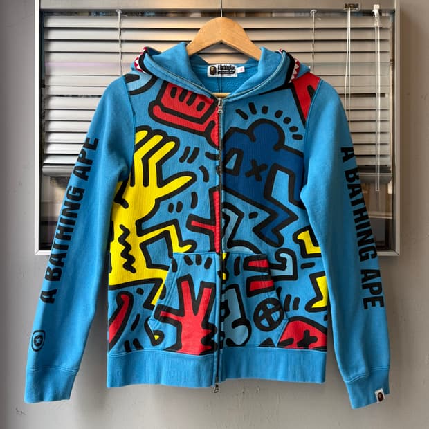 BAPE x Keith Haring shark zip-up hoodie