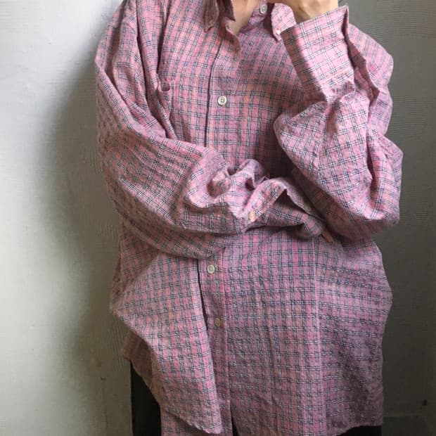 Our Legacy 아워레가시 보로우드 BD 핑크 체크 셔츠