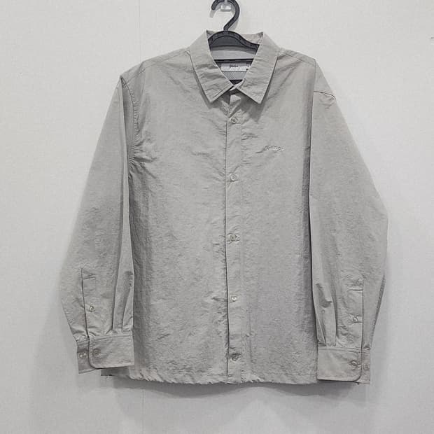 [M] YALE 예일 자수로고 바스락 오버핏 셔츠 라이트그레이