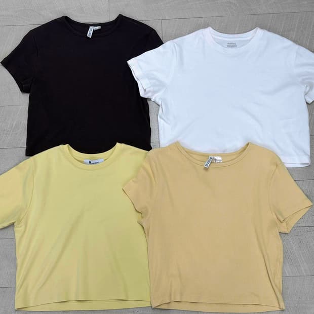 H&M, 무신사 스탠다드 크롭 반팔티 4개