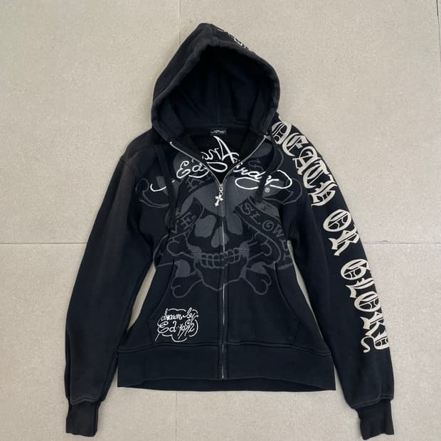 에드하디 자수 프린팅 후드집업