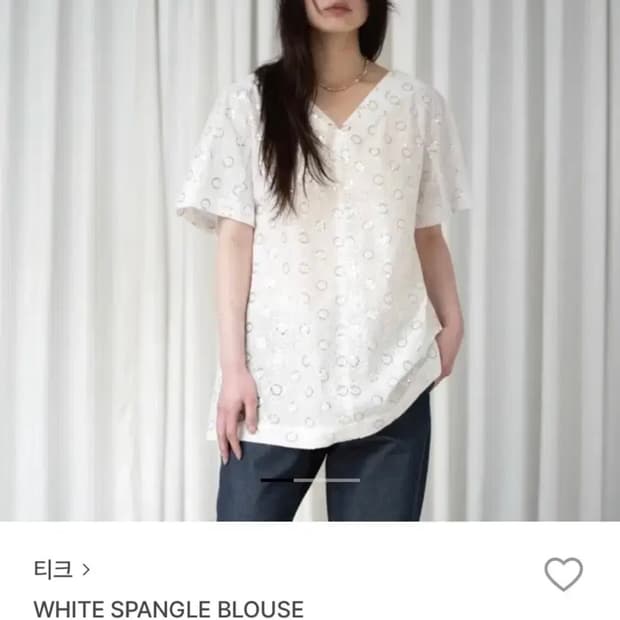 (새상품) 티크 teak 스팽글 블라우스